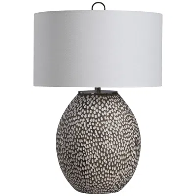 Uttermost Cyprien 27 1/4" Gray And Crackled White Ceramic Table Lamp