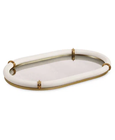 Uttermost Cyprus 16" Oval Tray In White