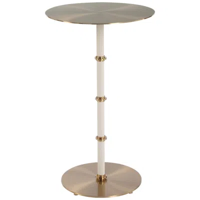 Uttermost Cyprus 24" H X 14" W Brass And White Accent Table