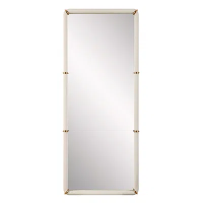 Uttermost Cyprus 72"h Faux Shagreen Rectangular Wall Mirror In White