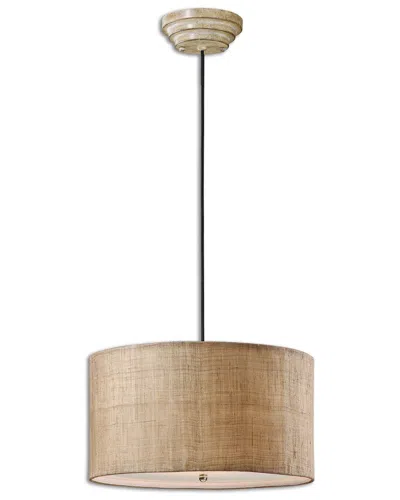 Uttermost Dafina 3-light Drum Pendant In Brown