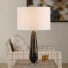Uttermost Dames Dark Marble Table Lamp In Black;brown
