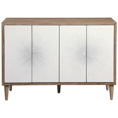 Uttermost Dani 48" Wide Natural And White 4-door Modern Accent Cabinet