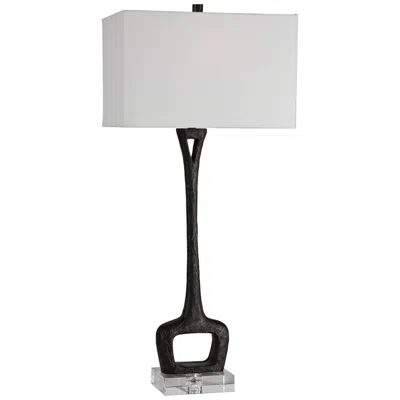 Uttermost Darbie 35 3/4" Modern Aged Black Cast Iron Table Lamp