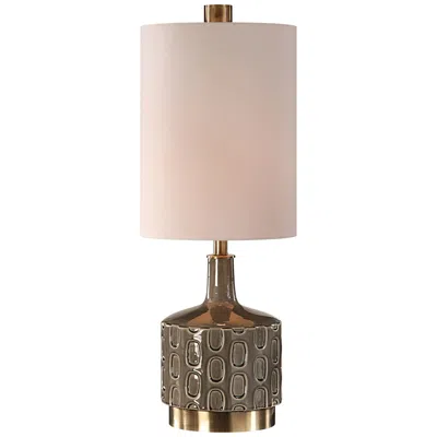 Uttermost Darrin 30" Crackled Gray Glaze Ceramic Table Lamp