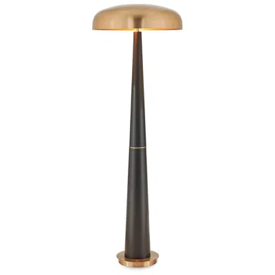 Uttermost Davis 65" Dark Wood Floor Lamp In Black