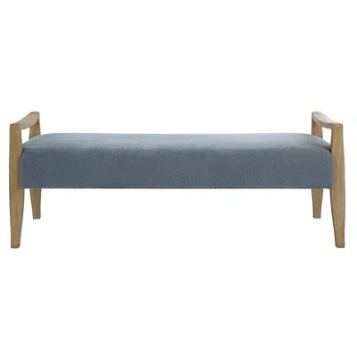 Uttermost Daylight 59"w Sky Blue Fabric Rectangular Bench