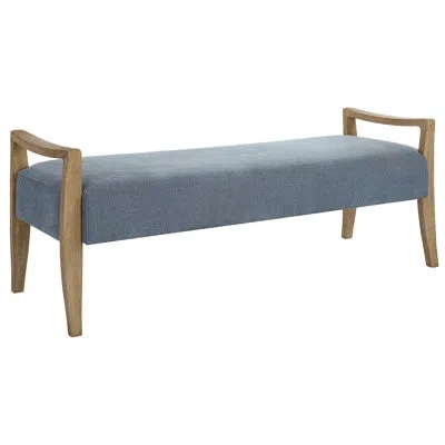 Uttermost Daylight Polyester Upholstered Bench In Blue