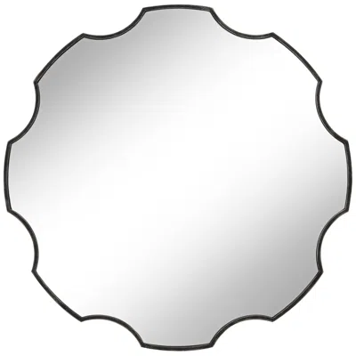 Uttermost Dayton 34" X 34" Bronze Scalloped Round Wall Mirror
