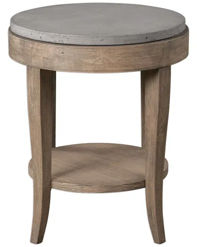 Uttermost Deka Round Side Table In Neutral