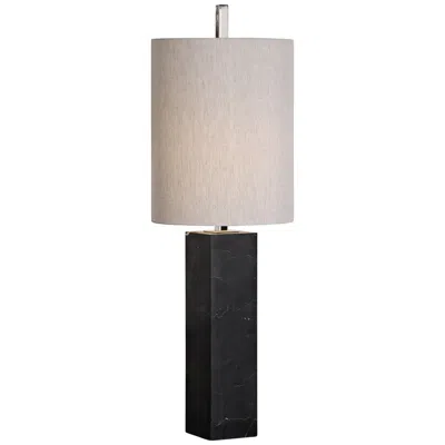 Uttermost Delaney 32 1/4" High Black Marble Square Column Table Lamp
