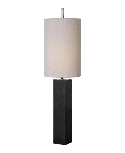Uttermost Delaney Marble Column Accent Lamp In Black