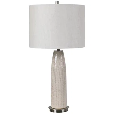 Uttermost Delgado 27 3/4" Distressed Light Gray Ceramic Table Lamp