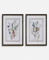 Uttermost Delicate Flowers Framed Prints Art, Set Of 2 In Gold