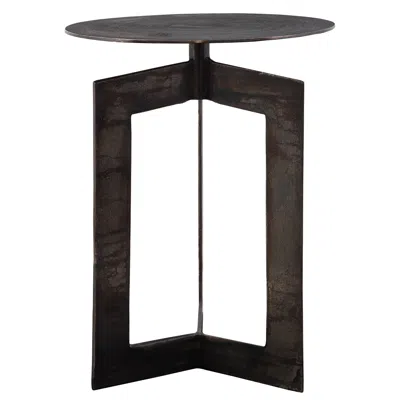 Uttermost Deltoid 17 1/2" Wide Rich Gunmetal Accent Table