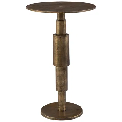 Uttermost Descend 14" Wide Antique Gold Round Accent Table