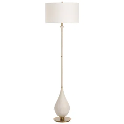 Uttermost Dewdrop 64" High Brass And White Stone Floor Lamp