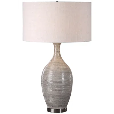 Uttermost Dinah 31" Mushroom Gray Textured Ceramic Table Lamp