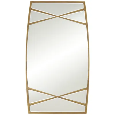 Uttermost Double Cross Gold 23 1/4" X 42" Rectangular Wall Mirror