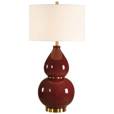 Uttermost Double Gourd 30" Burgundy  Table Lamp