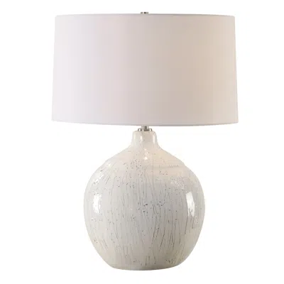 Uttermost Dribble 26" Modern Dripped Gray And White Ceramic Table Lamp