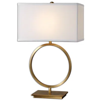 Uttermost Duara Plated Brushed Brass Metal Open Ring Table Lamp