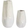 Uttermost Echo Ridge 2-piece White Ceramic Vase Set