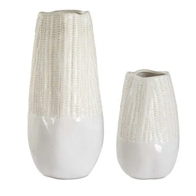Uttermost Echo Ridge White Vases Set/2