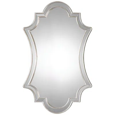 Uttermost Elara Antiqued Silver 27" X 43" Quatrefoil Wall Mirror