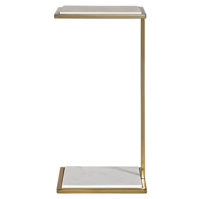 Uttermost Elevate 10" Wide Brushed Brass Drink Table