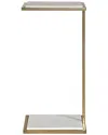 Uttermost Elevate Marble Drink Table In Gold