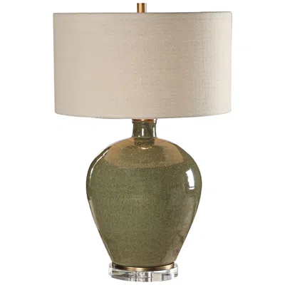 Uttermost Elva 27 1/4" Emerald Green Glaze Ceramic Table Lamp