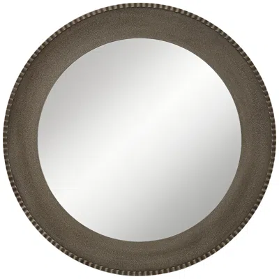 Uttermost Empire Matte Metallic Silver 34" Round Wall Mirror