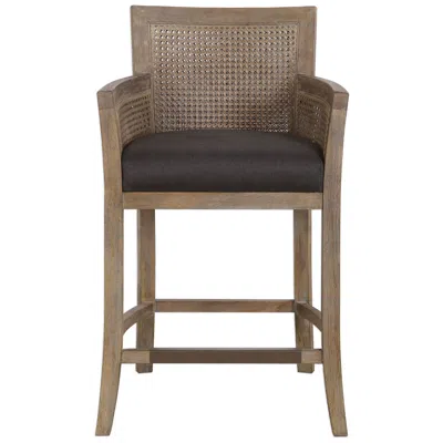 Uttermost Encore 26 3/4" Dark Gray Wood Counter Stool