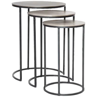 Uttermost Erik 17" Wide Aged Black Nesting Tables Set Of 3