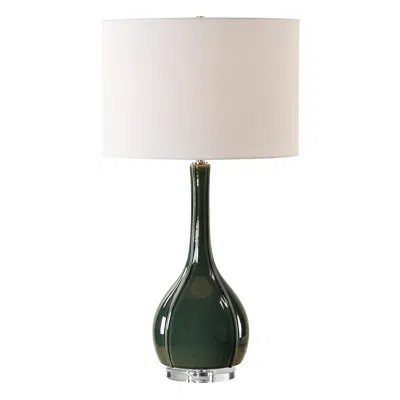 Uttermost Essex 27 1/4" High Crackled Hunter Green Ceramic Table Lamp
