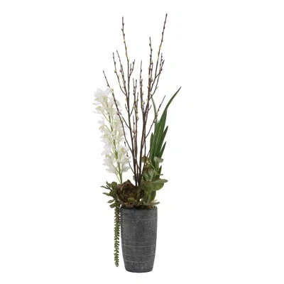 Uttermost Eterna Orchid Centerpiece & Vase In White;green