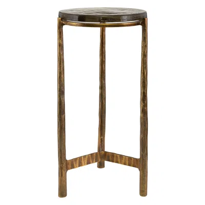 Uttermost Eternity 11 1/2" Wide Antique Brass Accent Table