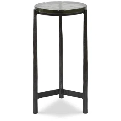 Uttermost Eternity 12" Wide Dark Gunmetal Round Metal Accent Table