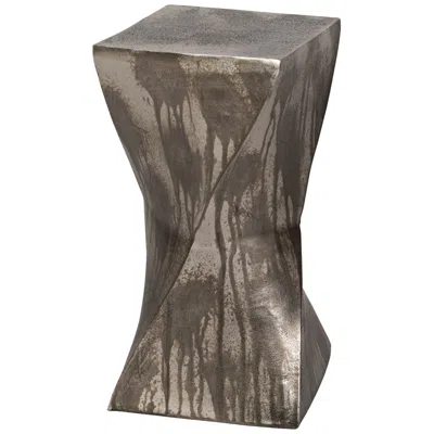 Uttermost Euphrates 10" Wide Tarnished Silver Accent Table