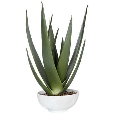 Uttermost Evarado Aloe Vera 30" High Faux Plant In White Bowl