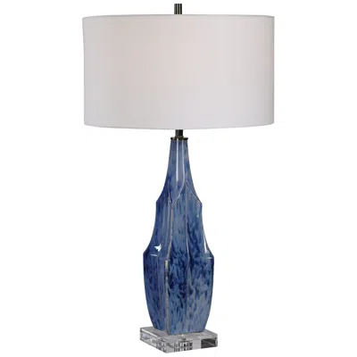 Uttermost Everard 31" High Indigo Blue Glaze Porcelain Table Lamp
