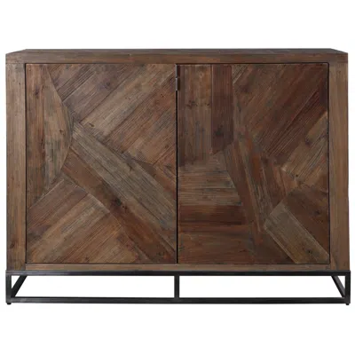 Uttermost Evros 52" Wide Washed Walnut 2-door Accent Cabinet