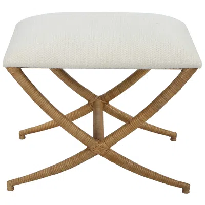 Uttermost Expedition 23 1/2" Wide White Fabric Bench