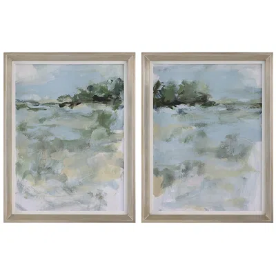 Uttermost Far Away View 27" High 2-piece Framed Wall Art Set In Multi