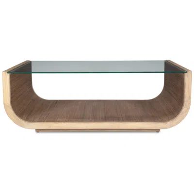 Uttermost Farrington 53" Wide Wood Coffee Table With Glass Top In Brown