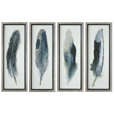 Uttermost Feathered Beauty 4-piece 38 1/4" High Framed Wall Art Set