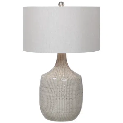 Uttermost Felipe 29 1/2" Distressed Light Gray Ceramic Vase Table Lamp