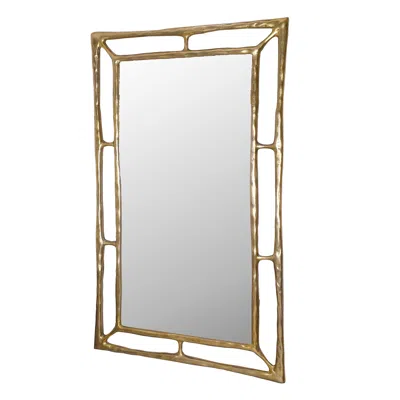 Uttermost Felix Antiqued Brass 30" X 50" Rectangular Wall Mirror In Gold