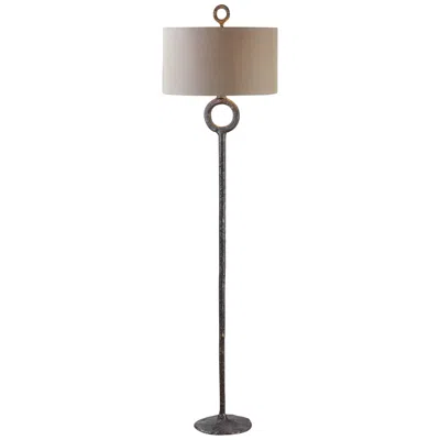 Uttermost Ferro Aged Rust Brown Metal Stem Floor Lamp